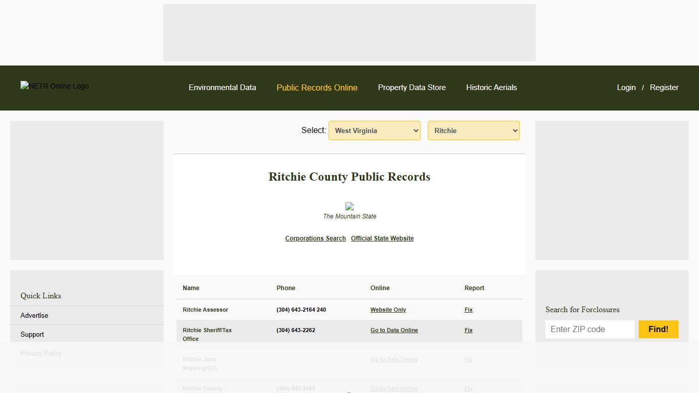 NETR Online • Ritchie • Ritchie Public Records, Search Ritchie Records, Ritchie Property Tax, West Virginia Property Search, West Virginia Assessor